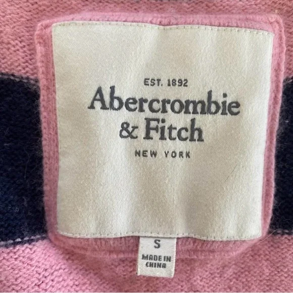 y2k Abercrombie & Fitch knit striped long cardigan- Pink and Navy - Size Small - Picture 4 of 11
